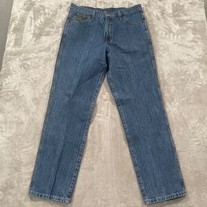 Cinch Jeans Mens 35x34 Blue Denim Cowboy Western Rodeo Straight Green Label